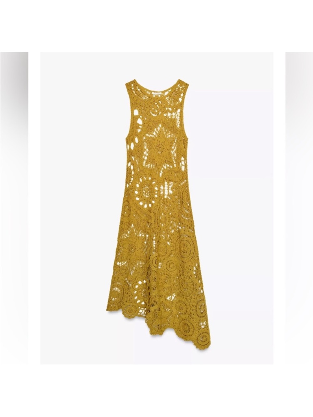 ZARA ASYMMETRIC FIORAL CROCHET DRESS